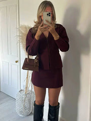 Melisa | Women'S Ribbed Long Sleeve Two-Piece Set