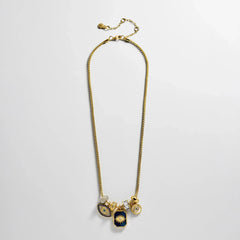 Evil Eye Charm Necklace - Lapis Evil Eye
