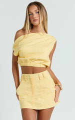 Adora Top - Asymmetrical Top in Yellow
