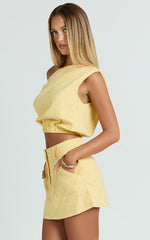 Adora Top - Asymmetrical Top in Yellow