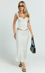 Runaway The Label - Karlita Bustier in White Polka