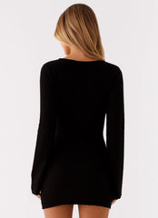 Lavelle Knit Mini Dress Black
