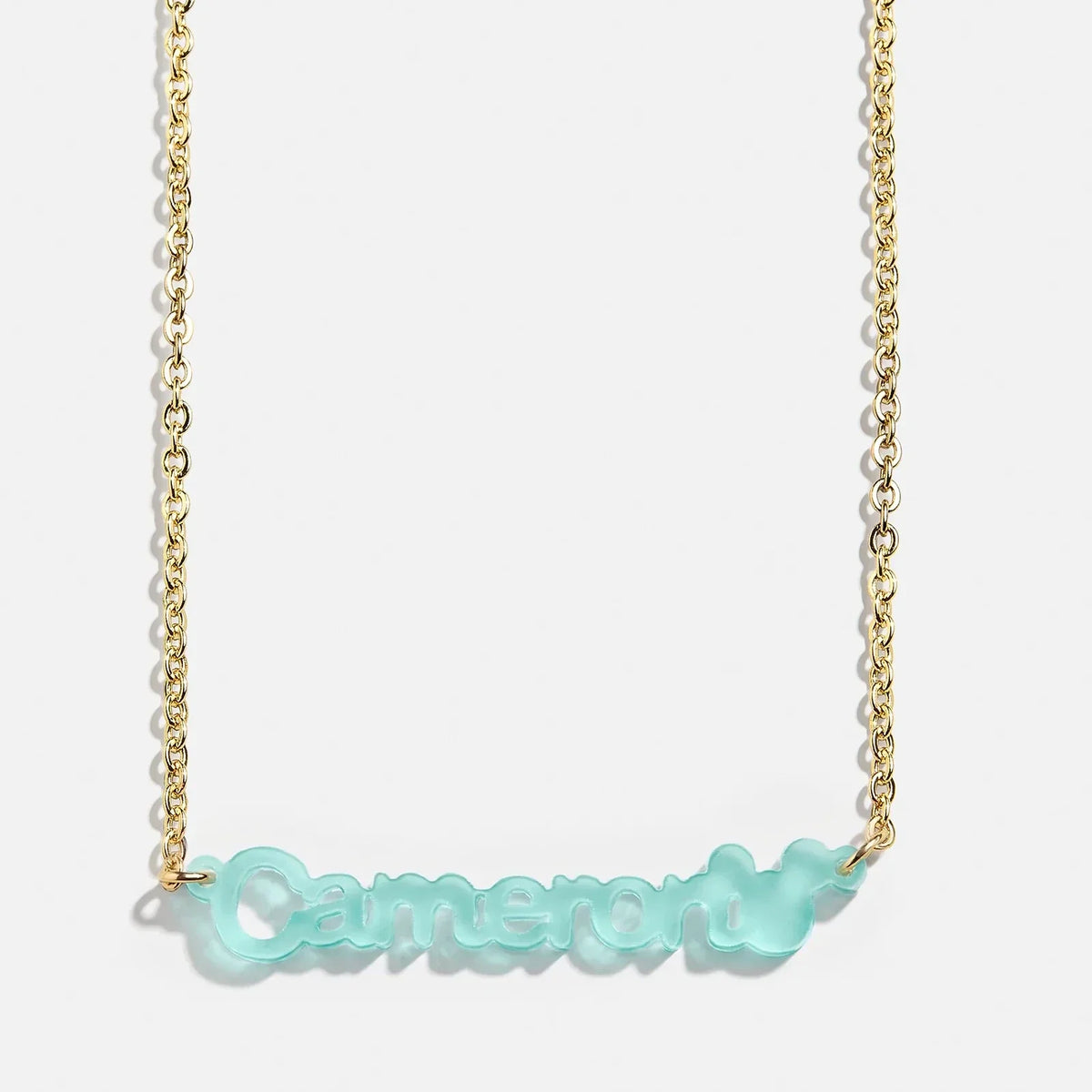 Disney Mickey Mouse Acrylic Custom Nameplate Necklace - Translucent Aqua