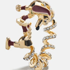 Disney Pixar Slinky Dog Cuff Ring - Gold/Pavé