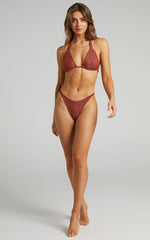 Cove Bikini Top - Thick Strap Bikini Top in Rust Lurex