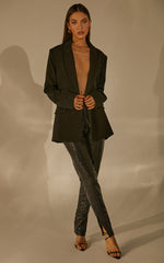 Deola Pant - Sequin High Waisted Skinny Leg in Black