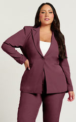 Hermie Blazer - Single Breasted Blazer in Wine