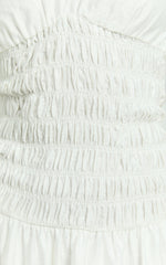 Judith Mini Dress - Shirred Halter Dress in White