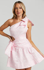Mathilda Mini Dress - Cut Out Side Wrap Dress in Pink
