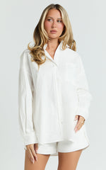 The Hunger Project x Showpo - THP Collared Button Up Long Sleeve Shirt in White