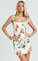 Tracey Top - Paneled Front Lace Back Corset Top in Rustic Floral